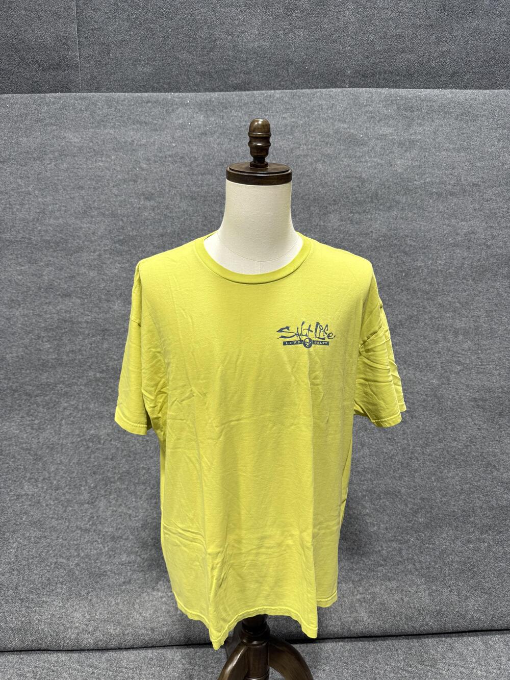 Salt Life Shirt Mens 2XL Yellow Live Salty Fish Surf Dive Graphic Tee Top